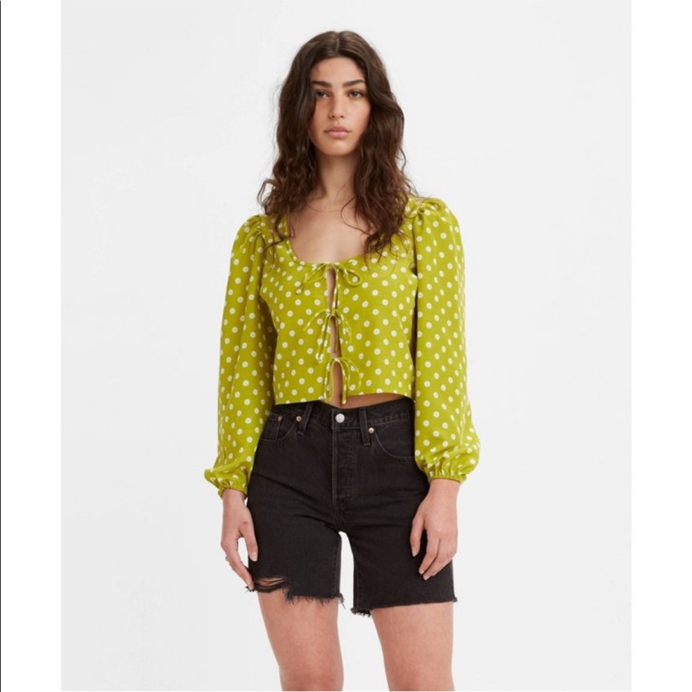 Levi’s Women longsleeve embry tie blouse Sweet Daisy split pea floral